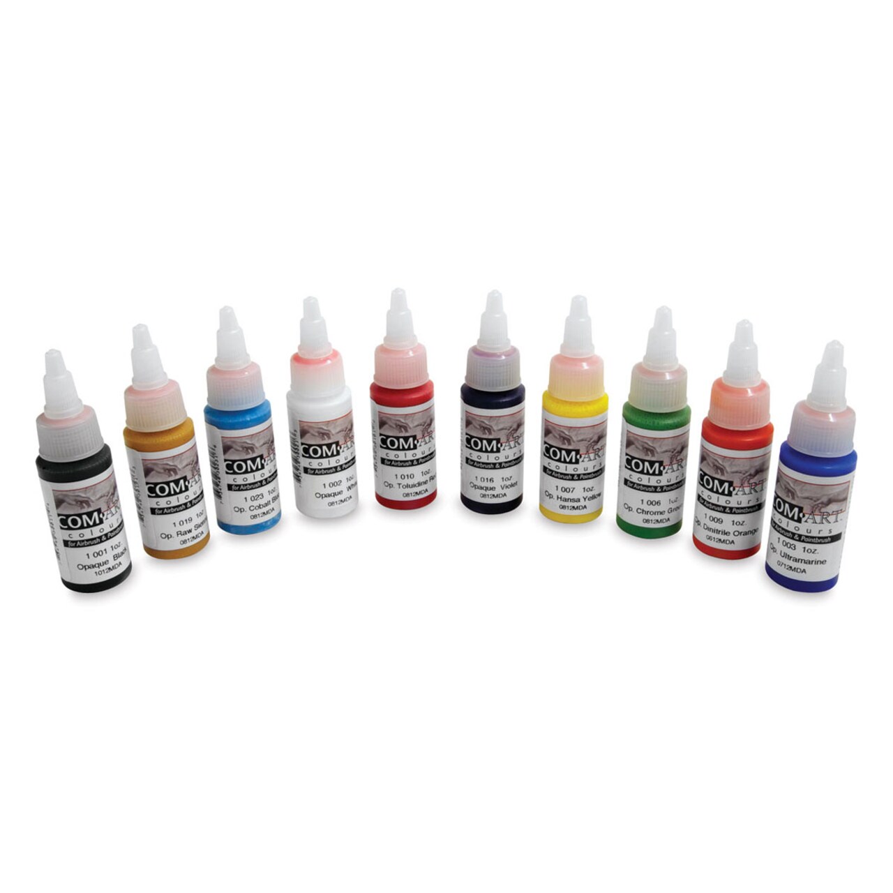 Iwata Com-Art Airbrush Color - 1 oz, Set of 10, Opaque Primary Colors